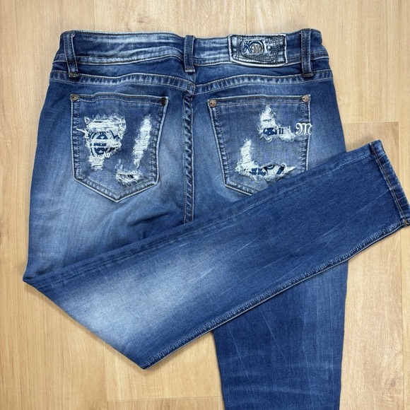 Miss Me Denim - Miss Me Signature Ankle Skinny Jeans Size 29 Y2K Distressed Embroidered